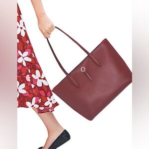 Kate Spade Adel Large Tote in Cherrywood Oxblood Burgundy Wine Purse Work Bag